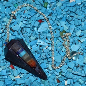 Best Saler of Blue Sunstone Pendulums with Chakra Point : Blue Sunstone Pendulums with Chakra Point for Sale - Product Image 1