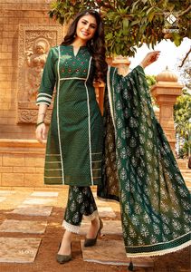 Vestido largo de algodón para mujer, ropa de fiesta de moda con bordado de Anarkali, traje dupatta, India, 2023 - Product Image 5