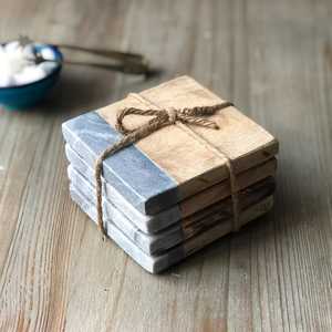 Free Simple Wood and Marble Tea <b>Coasters</b> <b>for</b> Marble Stand Creative Home Insulation Table Mat <b>Coasters</b> <b>for</b> <b>Drinks</b> - Product Image 6
