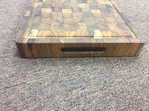 Tabla de corte de grano de teca Natural, tabla de corte de madera de tamaño personalizado con mango de Metal, tabla de picar de Acacia, el mejor precio - Product Image 5