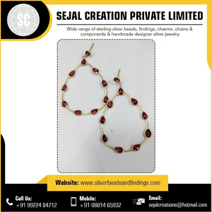 Fabricante indio de 925 pendientes de plata con piedras preciosas al por mayor - Product Image 4