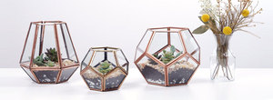 Soporte de té de latón facetado, acabado de latón en forma hexagonal - Product Image 5