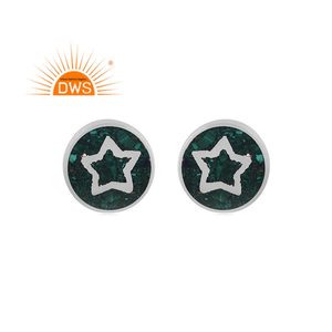 925 fin argent Sterling naturel Malachite pierres précieuses boucle d'oreille bijoux pour femmes cadeau pour elle - Product Image 1