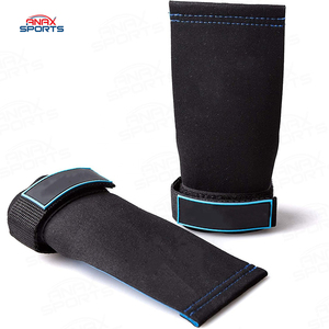 Leather Fingerless <b>Hand</b> Grips for Pull-ups Weightlifting Holes & Muscle-ups Gymnastics <b>Fingers</b> & Palm Support - Product Image 3