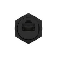 Connecteur RJ45 (F) 8 broches étanche IP67 en cuivre et ABS, avec verrouillage frontal, usage industriel, 125V 15A, filetage 13/16 "-28UNS (à visser/soudable)
