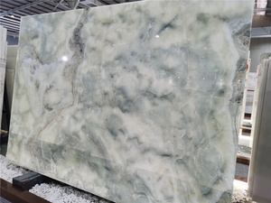 Wholesale Price Translucent <strong>White</strong> Jade Slab Polished Snow <strong>White</strong> Onyx <strong>Marble</strong> for Interior Wall - Product Image 3