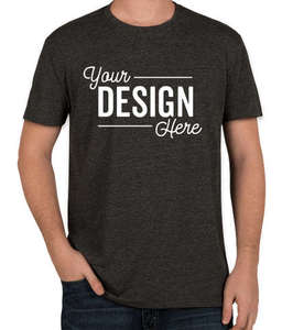 Camiseta ajustada gris brezo Bella Canvas Tri-blend camiseta Diseña tu propio logotipo personalizado camisetas de manga corta - Product Image 2