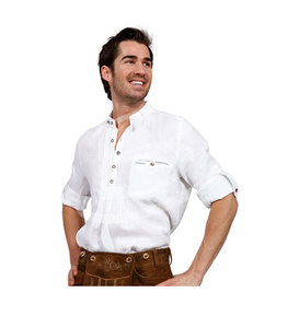 100% coton Vintage Oktoberfest chemise bavaroise traditionnelle allemande Trachtenmode brodé support blanc Designer chemise bavaroise - Product Image 2