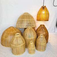 Abat-jour en rotin fait main, style asiatique, écologique, luminaire d'intérieur