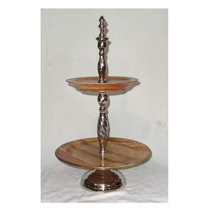 Serveur de gâteau à 2 niveaux de haute qualité serveur de gâteau polyvalent pour la décoration de mariage et de fête plateaux à gâteaux en métal en plusieurs couleurs - Product Image 3