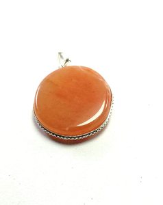 Pendentif aventurine rouge de haute qualité Style classique cristal de Quartz pendentif pièce ronde collier de pierres précieuses grossiste de pierre de guérison - Product Image 6