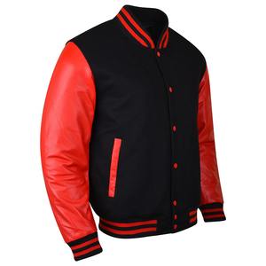 แขนหนังเบสบอลเล็ตเตอร์แมนเสื้อตัวแทนที่กําหนดเอง Chenille เย็บปักถักร้อยสําหรับผู้ชายยืนสบายๆแจ็คเก็ตฤดูหนาว - Product Image 6