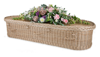 Ataúd Económico y Duradero de Mimbre de Ratán para Adultos con Capacidad de 220 Pulgadas Cúbicas para Artículos Funerarios