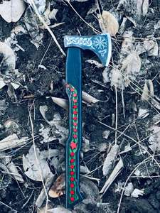 Hacha vikinga Industrial personalizada hecha a mano, cabeza de hacha de acero con mango de madera, supervivencia para acampar al aire libre, regalo de Navidad DIY - Product Image 3