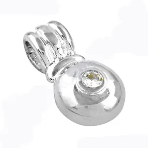 Colgante de cadena de Plata de Ley 925 con bonita DECLARACIÓN DE Zirconia cúbica, joyería fina para fiesta para mujer a un precio - Product Image 1