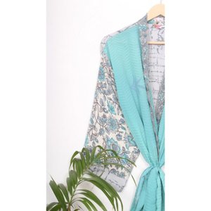 Hoa nhiệt lụa Kimono cho mùa xuân như món quà đính hôn Áo ngủ tắm Áo choàng tắm hoặc quà tặng giáng sinh - Product Image 5