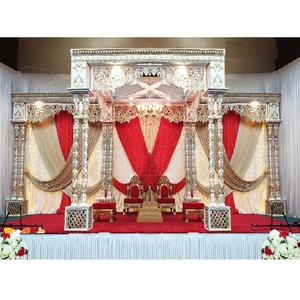 White Palace Style Mandap Design for Wedding Royal White Wedding Palace Mandap Decor Indian Wedding Decor White Pillars Mandap - Product Image 1