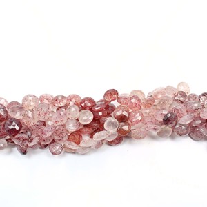 ลูกปัดสตรอเบอรี่แบบเหลี่ยมเพชรพลอยควอทซ์ธรรมชาติลูกปัดแบบหลวมลูกปัดอัญมณีลูกปัดหินขนาด9นิ้วสำหรับเป็นเครื่องประดับ - Product Image 3
