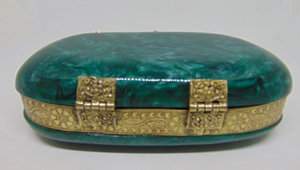 Pochette en résine verte ovale pour femmes, sac à main rond en acrylique, de forme ronde, nouvelle collection - Product Image 5