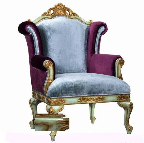 Sessel mit Massivholz Cabriole Beine in Stahlwolle Weiß Farbe