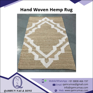 Chất Lượng Cao Nâu Phẳng Dệt Cây Gai Dầu Thảm Tay Dệt Úc Sàn Mat Thảm Với Mô Hình Sọc Bắt Mắt Thiết Kế - Product Image 2