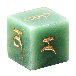 Stone D6 <b>Dice</b> Cube Green Aventurine Natural Gemstone Crystal Engraved Stone Cube Craving Tibetan Prayer Stone <b>Sets</b> - Product Image 4