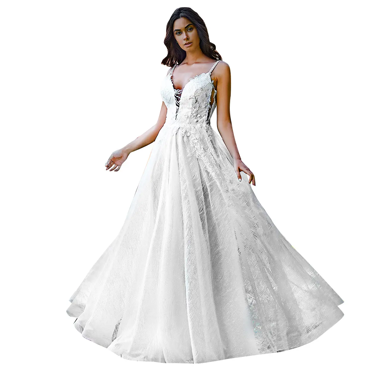 Le spose di carol best made in italy quality wedding dress atlahua camelia model modern gown glitter tulle and scalloped body