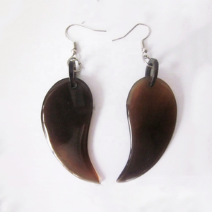 Handmade High Quality Horn Huggie Drop <b>Earrings</b> Cute Cross-Shape Pattern Fashion Jewelry for Weddings & Health Care - Product Image 1