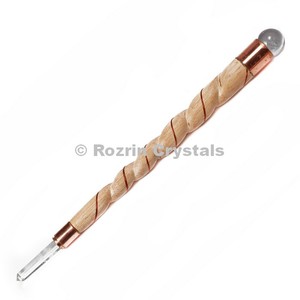 Baguettes torsadées en agate sculptée et gravée, motif amour Feng Shui - Product Image 1