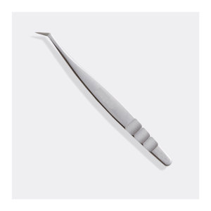 Professionnel Satin Argent 50 Degrés Pince À Épiler En Acier Inoxydable Fine Maquillage Outil Voyage Grip Conception Extensions De Cils Marque Privée - Product Image 6