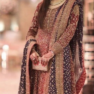 Superbe robe Anarkali Plazzo pour mariage indien pakistanais Collection 2019 Broderie lourde Zardozi Travail Style indien pakistanais - Product Image 1