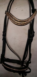 VENDRE Bling Rose CRISTAUX Cuir CHEVAL Brides EN DOLLAR 8 TAILLE 14 15 16 17 18 - Product Image 5