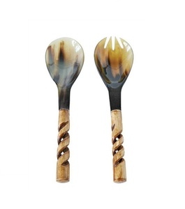 Cuchara de cuerno de búhos para fiesta real, cuchara para servir con mango largo y embalaje artesanal, 3 piezas de color natural - Product Image 6