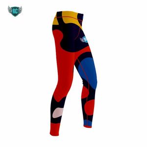 Leggings Personalizados con Estampado Abstracto Multicolor, Cintura Alta, Elásticos, Transpirables, Antibacterianos, de Secado Rápido, para Béisbol y Sóftbol, Tallas Grandes - Product Image 3
