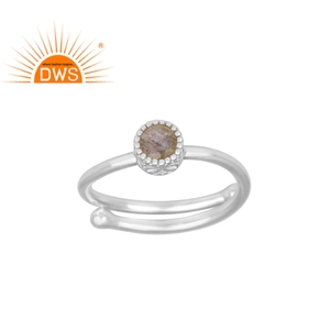 Bague ronde en argent Sterling 925 pour femme, Labradorite Fine, pierre précieuse, bijou fait main, vente en gros, livraison gratuite - Product Image 1