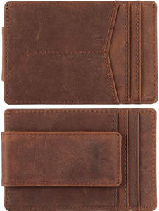 Billetera delgada de cuero genuino para hombre, Tarjetero con Clip para tarjetas de identificación y crédito - Product Image 2