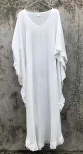 ชุดเดรสผ้าฝ้ายสีขาวคอวีลึกสำหรับผู้หญิงชุดเดรสฤดูร้อน2022ใหม่ - Product Image 2