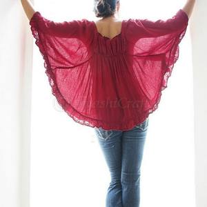 100% Cotton <b>butterfly</b> Style Women Casual Blouse <b>Top</b> Women Clothing - Product Image 2