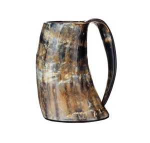 100% corne de buffle polie grande taille tasse en corne avec longue poignée tasse corne de boisson - Product Image 1
