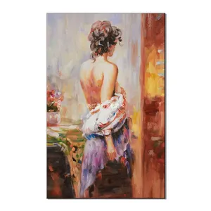 Pintura al Óleo Abstracta de Mujer Desnuda, Pintura al Óleo de la Espalda de una Hermosa Chica para Decoración de Pared de Sala de Estar, Cuadros, Venta al por Mayor de Fábrica - Product Image 1