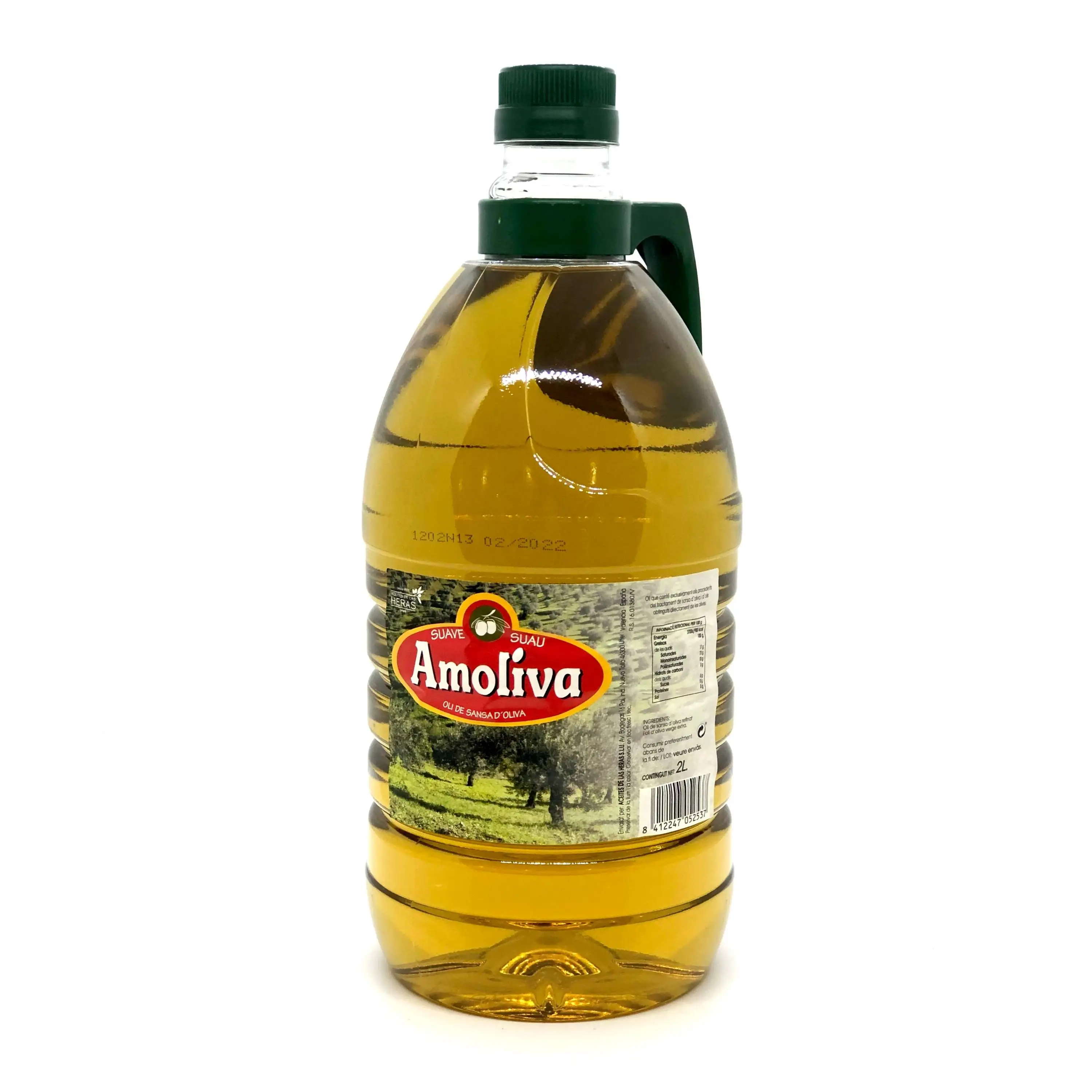 Garrafa de azeite de pomace espanhola, alta qualidade, 2 l, garrafa para animais para horeca e atacado (95% pomace refinado & 5% óleo de oliva virgem)