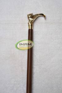 Shisham-bastón de madera con incrustaciones de latón para caminar, accesorio para caminar de la mejor calidad, con mango de gato de incrustación de latón - Product Image 3