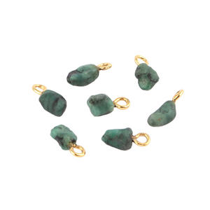 Connecteur de pierres précieuses émeraude naturelles, 50 pièces, connecteurs de haute qualité en or et en argent pour la fabrication de bijoux - Product Image 4