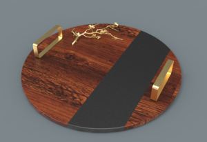 Vantage-Bandeja de madera para servir, estilo moderno, lujo, clásico, real, elegante, con asas, para el hogar, hotel y boda - Product Image 6