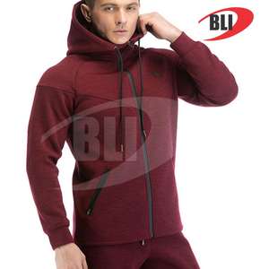 เสื้อฮู้ดมีซิปสำหรับผู้ชายเสื้อฮู้ดแบบสวมหัวผ้าคอตตอนฟลีซพิมพ์โลโก้ได้ตามต้องการ - Product Image 4