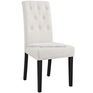 Chaises de salle à manger boutonnées de haute qualité dans toutes les couleurs en fer et bois avec coussins Style design pour bureau à domicile Style UK Spain - Product Image 1