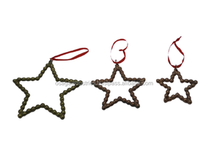 LUXURY DESIGN METAL SILVER WRITTEN <b>STARS</b> CHRISTMAS DECORATION <b>HANGING</b> ORNAMENT METAL <b>STARS</b> - Product Image 2