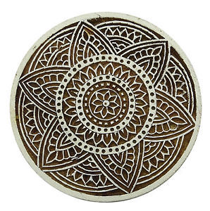 Blocs d'impression de timbres en bois sculpté à la main pour tissu Textile, estampage de henné, poterie, bricolage - Product Image 2