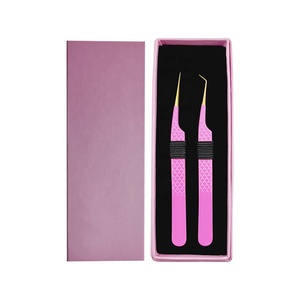 Wholesale Stainless Steel <b>Eyelash</b> <b>Tweezers</b> Rose Gold Slanted Lash <b>Tweezers</b> and <b>Eyelash</b> <b>Tweezer</b> Custom Packaging + Logo - Product Image 1