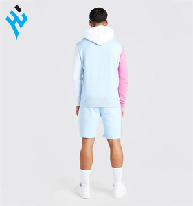 Conjunto de sudadera con capucha y chándal corto para hombre, venta al por mayor, bloque de color, corte ajustado, entrenamiento de gimnasia, jogging, entrenamiento informal - Product Image 5